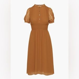 Aritzia Wilfred Daughter midi dress size large rich chestnut cottagecore